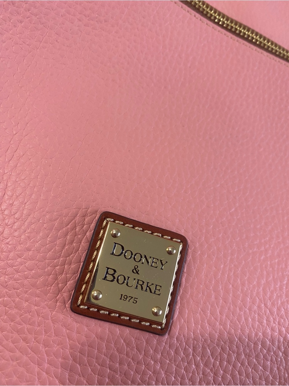 Pink Dooney & Bourke Crossbody Bag with Brown Trim - Picture 3 of 4